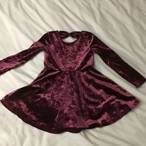 Burgundy Velvet Skater Dress
